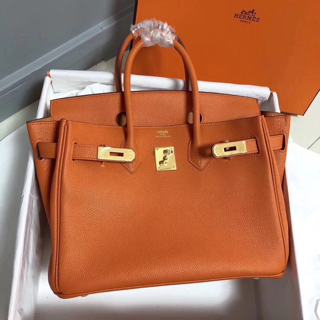 Hermes Birkin 35CM Togo Leather Handbag Orange